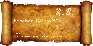 Maschat Bolivár névjegykártya